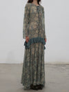 Mutedance 25 Autumn/Winter Printed Long Sleeve Dress MD-MD25FW27-green (MD25FW26)